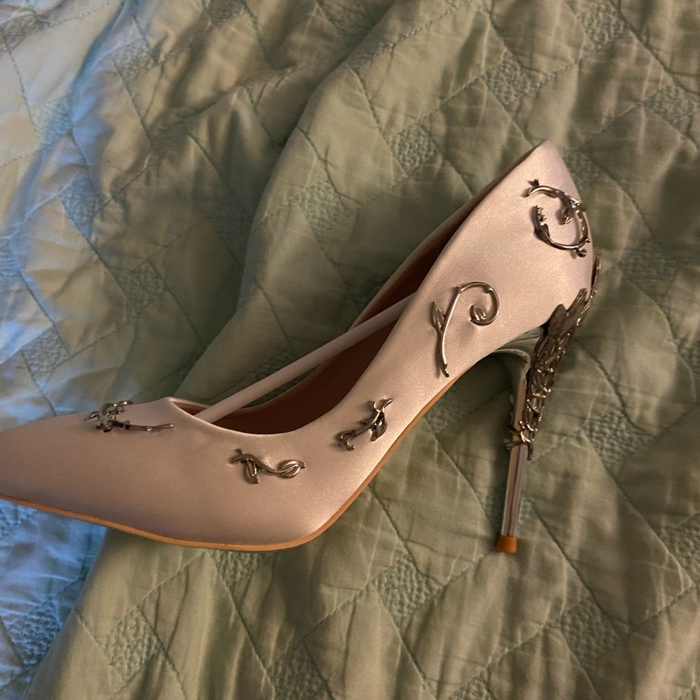 White and silver stilettos for wedding or a great night out